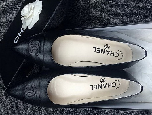 CHANEL Shallow mouth flat shoes Women--136